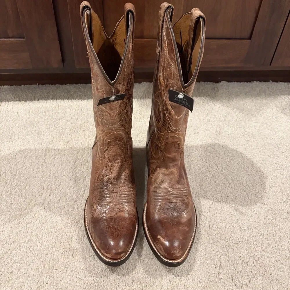 Demo Try On NWT Cody James® Men’s Larsen™ Western Boots Distressed Brown Sz 8.5